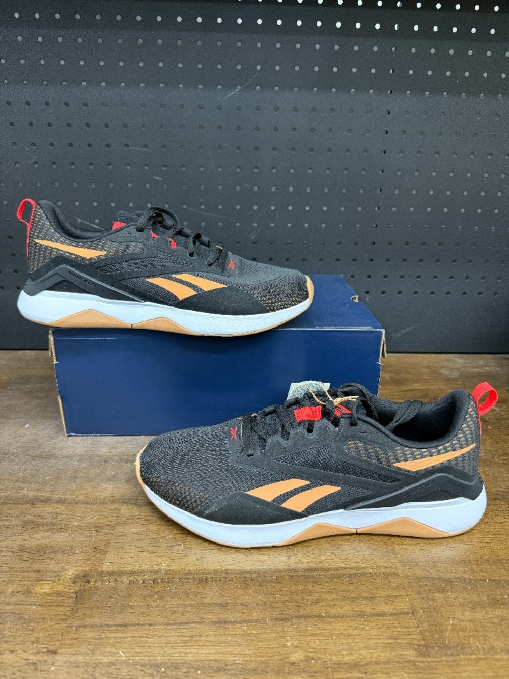 New W/O Box! Men's Reebok Nanoflex TR 2.0 'Black Court Brown Gum' Sneakers
